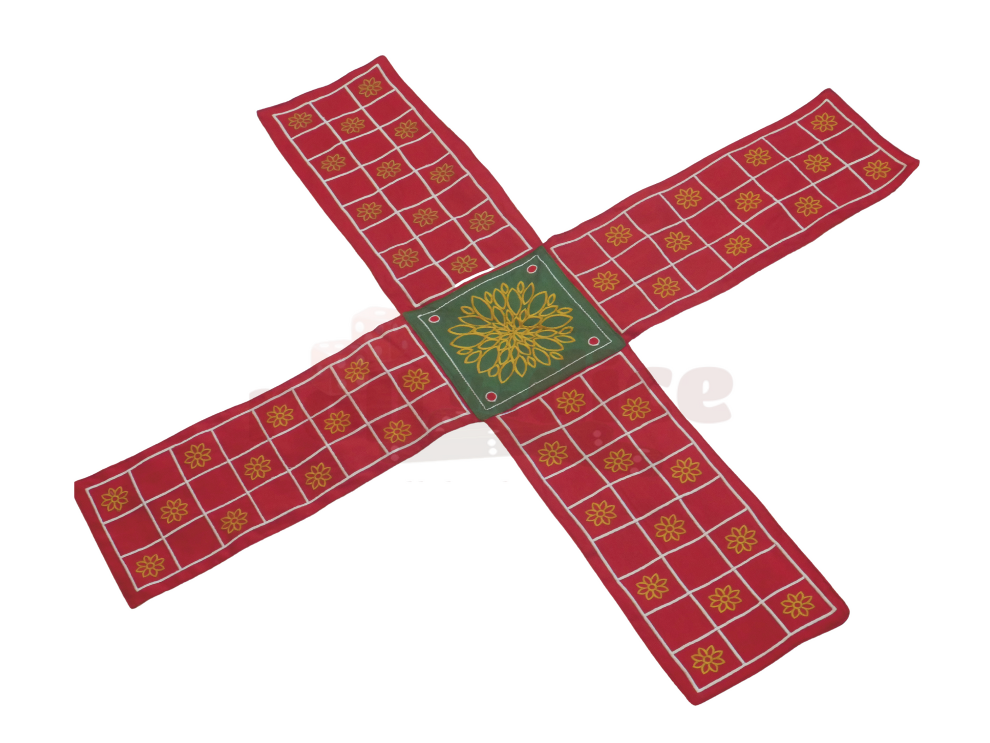 Chausar Mat | Traditional Indian Board Game Mat (Silk Cloth) – Roll the ...